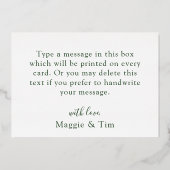 Elegante Tropische Trouw Trouwkaart Met Gouden Fol Folie Uitnodiging (Achterkant)