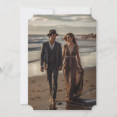 Elegante Tropische Vintage Palm Foto Bruiloft Save The Date (Achterkant)