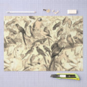 Elegante  Tropische Vogelpapegaaien Beige Tissuepapier (Craft)