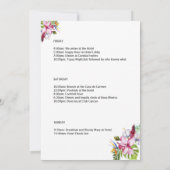 Elegante tropische vrijgezellenweekend-itinerarium kaart (Achterkant)