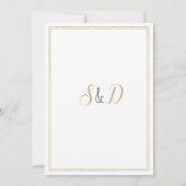 Elegante tropische wit en gouden bladeren bruiloft kaart (Achterkant)