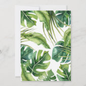 Elegante tropische zomer palmbladeren bruiloft kaart (Achterkant)