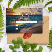 Elegante Tropische Zomer Strand Bruiloft RSVP-kaar Kaart