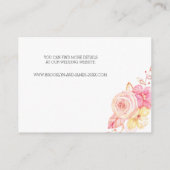 Elegante Trouw Accommodatie Kaarten Bloem (Achterkant)
