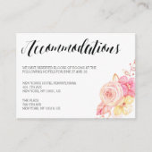 Elegante Trouw Accommodatie Kaarten Bloem (Voorkant)