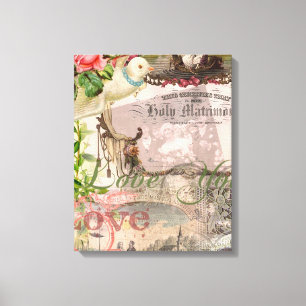 Elegante Trouw Antieke Huwelijk Vintage Canvas Afdruk