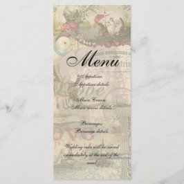 Elegante Trouw Antieke Huwelijk Vintage Menu