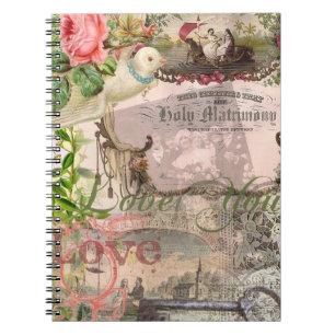 Elegante Trouw Antieke Huwelijk Vintage Notitieboek