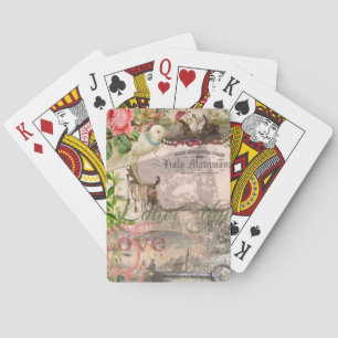 Elegante Trouw Antieke Huwelijk Vintage Pokerkaarten