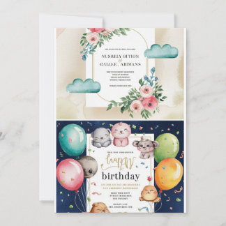Elegante trouw-, babyshower- en verjaardagsuitnodi feestdagenkaart