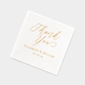 Elegante Trouw Bruid Bruidegom Datum Bedankt #1 Folie Servetten (Links)