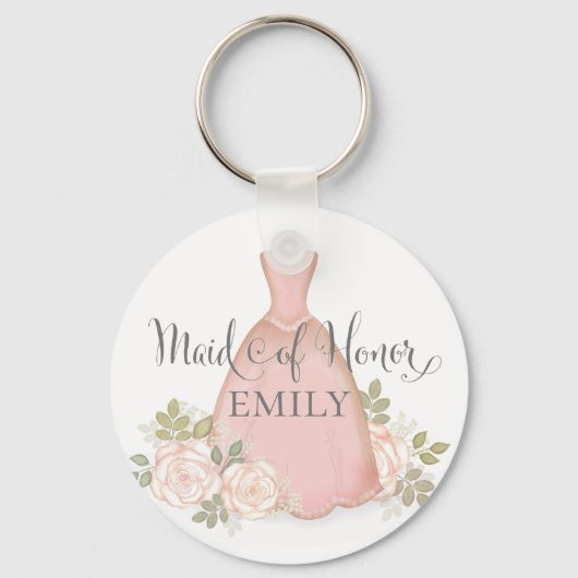 Elegante Trouw Bruidsmeisje van Eer Moderne Blush  Sleutelhanger (Voorkant)