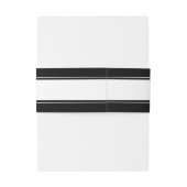 Elegante Trouw Chic Zwarte Rand Uitnodigingen Wikkel (Achterkant Voorbeeld)