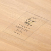 Elegante Trouw Classy Script Typografie Goud  Acryl Uitnodigingen (Laagn)