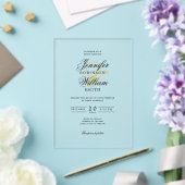 Elegante Trouw Classy Script Typografie Goud  Acryl Uitnodigingen (Insitu (Huwelijk))