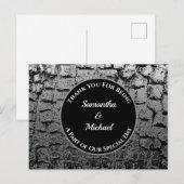 Elegante trouw- crackled zilveren gast bedankt briefkaart (Voorkant / Achterkant)