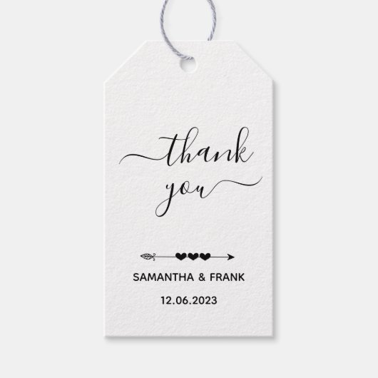 Elegante Trouw Dank Je Cadeaulabel (Voorkant)