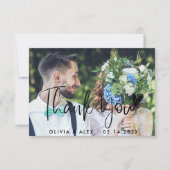 Elegante trouw- dankkaart kaart (Voorkant)