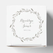 Elegante Trouw Favoriet Dozen Grijs Bloemenkrans Bedankdoosjes (Bovenkant)