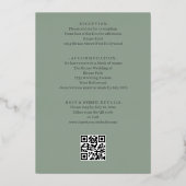 Elegante Trouw Franse Frame Hart QR Code Folie Uitnodiging (Achterkant)