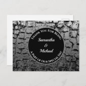 Elegante trouw-gebroken zilveren gast bedankt briefkaart (Voorkant / Achterkant)