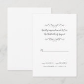 Elegante Trouw Gray Witte Klassieke Minimalistisch RSVP Kaartje (Voorkant / Achterkant)