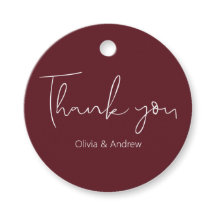 Elegante Trouw Hand Getekende Bourgondiër Bedankt 