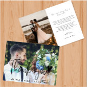 Elegante trouw-hartelijkdank kaart