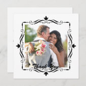 Elegante trouw-hartelijkdank-uitnodiging met eigen bedankkaart (Voorkant / Achterkant)