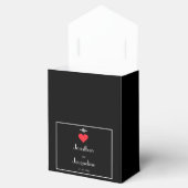 Elegante Trouw Huwelijk Zwart Wit & Rode Hart Dank Bedankdoosjes (Geopend)