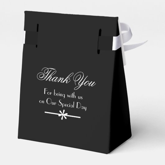 Elegante Trouw Huwelijk Zwart Wit & Rode Hart Dank Bedankdoosjes (Achterkant)