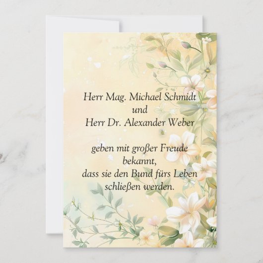 Elegante trouw in pastel kaart (Voorkant)