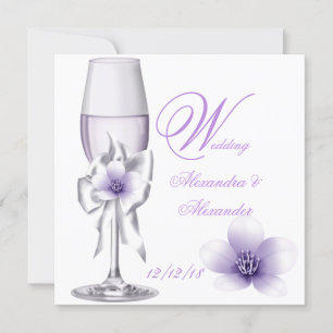 Elegante Trouw Lavendel Paars Sering AB Kaart