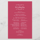 Elegante Trouw Magenta Rood Chic Ceremonie Program (Achterkant)