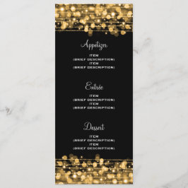 Elegante Trouw Menu Feest Vonken Goud