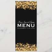 Elegante Trouw Menu Feest Vonken Goud (Achterkant)