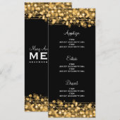 Elegante Trouw Menu Feest Vonken Goud (Voorkant / Achterkant)