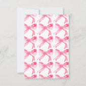 Elegante 'Trouw met de Knoop' Roze Strik Bruidsboe Bedankkaart (Achterkant)