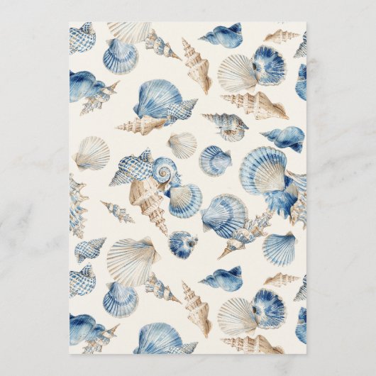 Elegante Trouw met Zeeschelpenrand Menu (Achterkant)