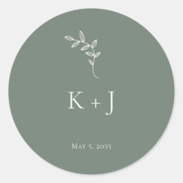 Elegante Trouw Minimal Sagegroene Envelope Zegel