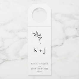 Elegante Trouw Minimalistisch Eenvoudig Monogram Flessenhanger