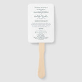 Elegante Trouw Moderne Ceremonie Programma Smaragd Handwaaier (Voorkant)