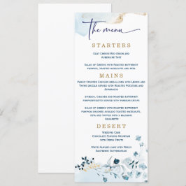 Elegante Trouw Navyblauw en Goud  Menu