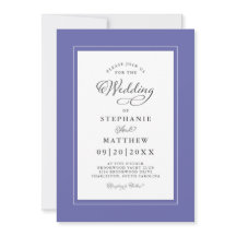 Elegante Trouw Periwinkle Blauw Moderne Calligrafi