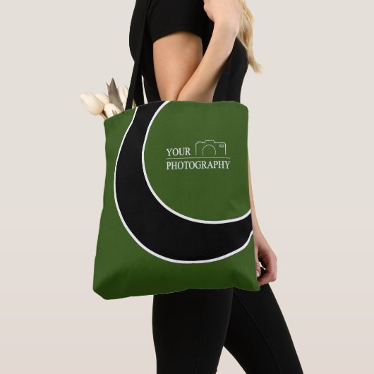 Elegante Trouw Persoonlijke Fotografie Groen Tote Bag (Dichtbij)