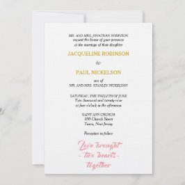 Elegante Trouw Pink Goud Twee Harten Kaart