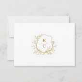 Elegante trouw QR-code met gouden embleem logo RSVP Kaartje (Achterkant)
