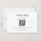 Elegante trouw-QR-code met monogram wapenschild RSVP Kaartje (Achterkant)