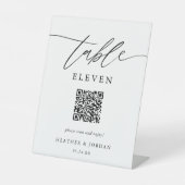 Elegante Trouw QR Code Tafel Nummers Reclamebord Met Voetstuk (Voorkant)