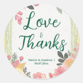 Elegante Trouw Ronde Sticker (Voorkant)